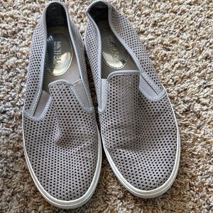 Michael Kors Taupe Perforated Slip-On Shoes